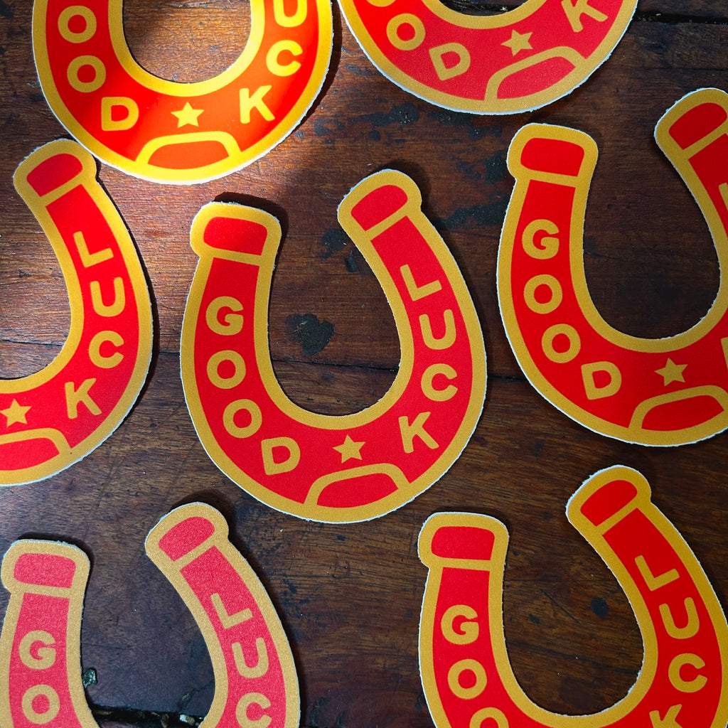 Good Luck Sticker red | NateDuval.com